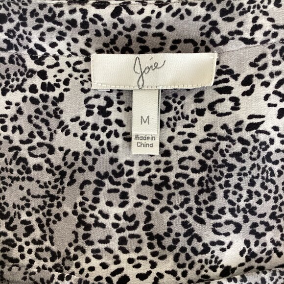 Joie Silk Animal Print V-Neck Button Front Blouse - Picture 3 of 6
